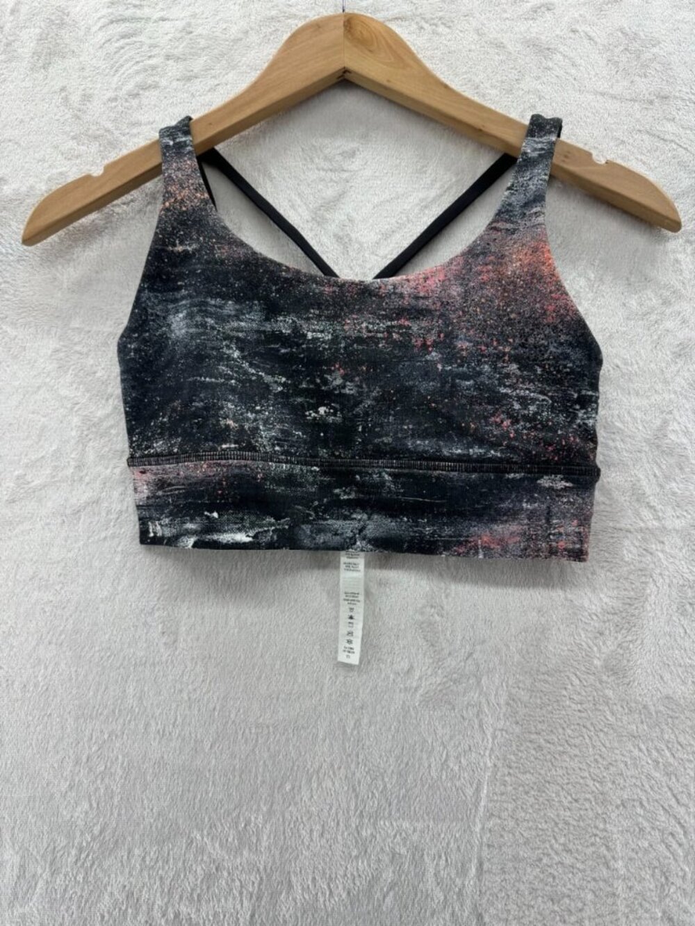 NWOT Lululemon Energy Bra *Long Line Azurite Poppy Coral Multi / Black | SIZE: 6